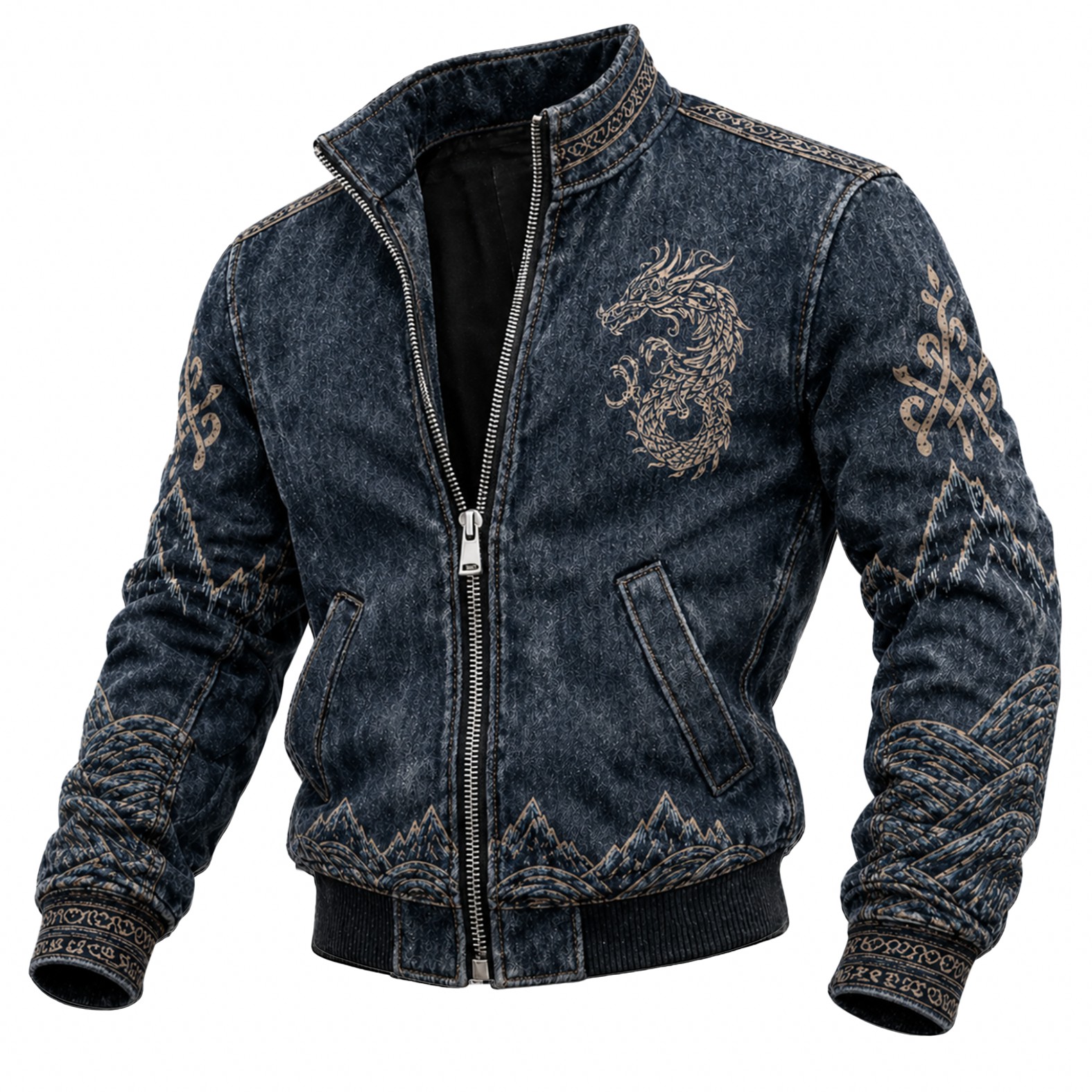 Dragon Blue Jacket - NorseKin detail view 2