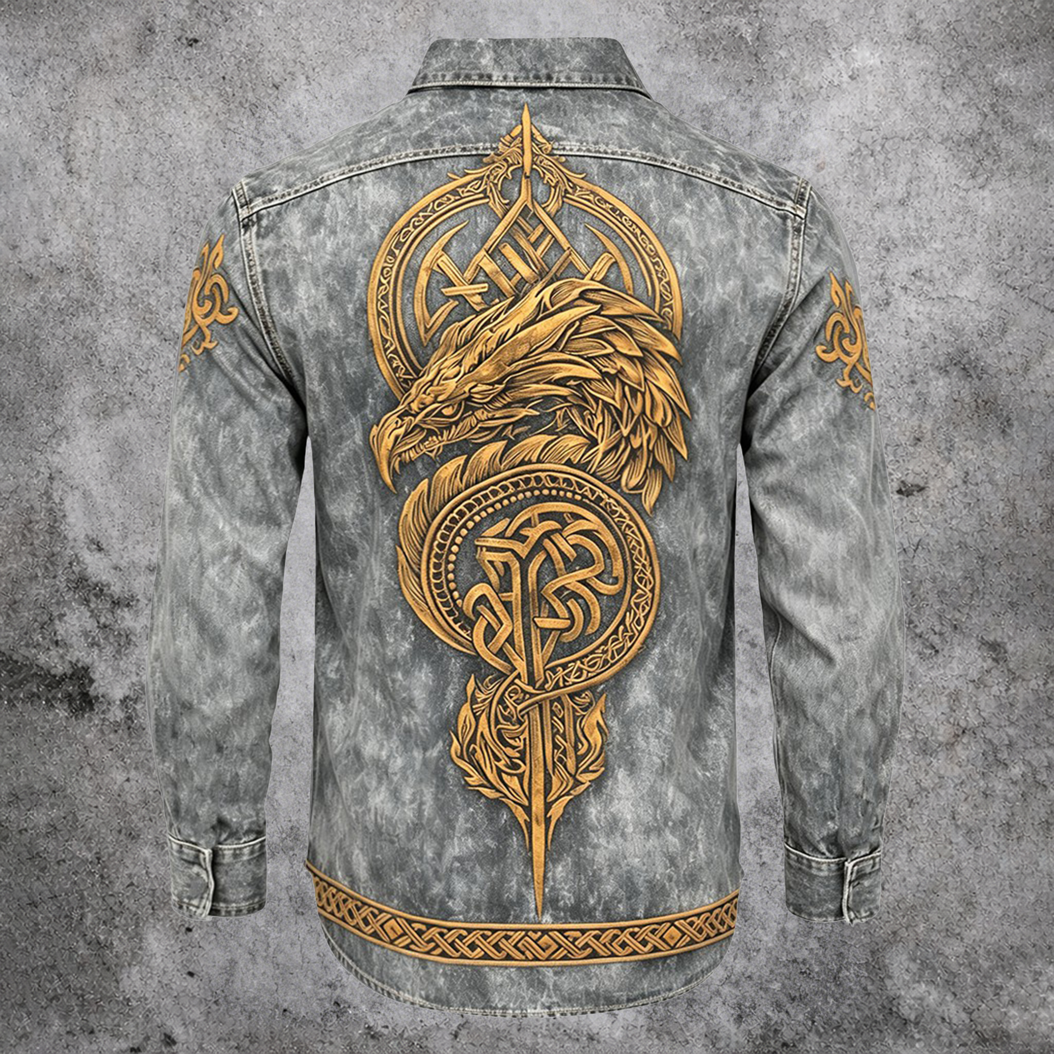 Norse Rune Denim Pocket Shirt - NorseKin detail view 6