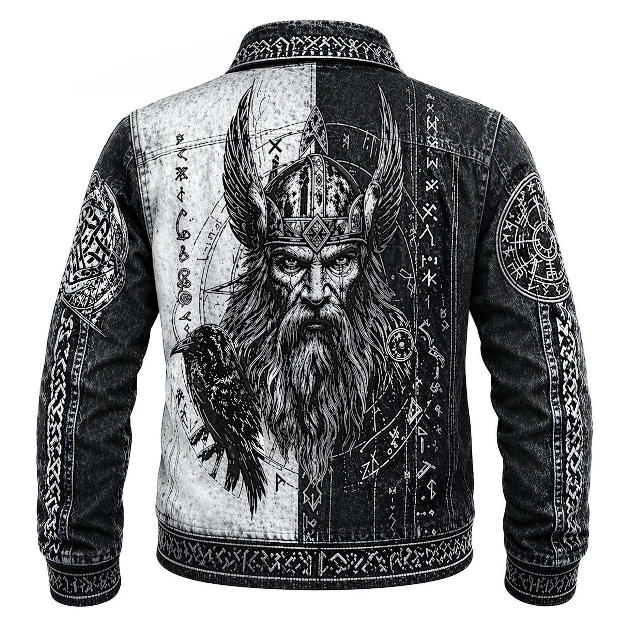 White Denim Jacket - NorseKin front view