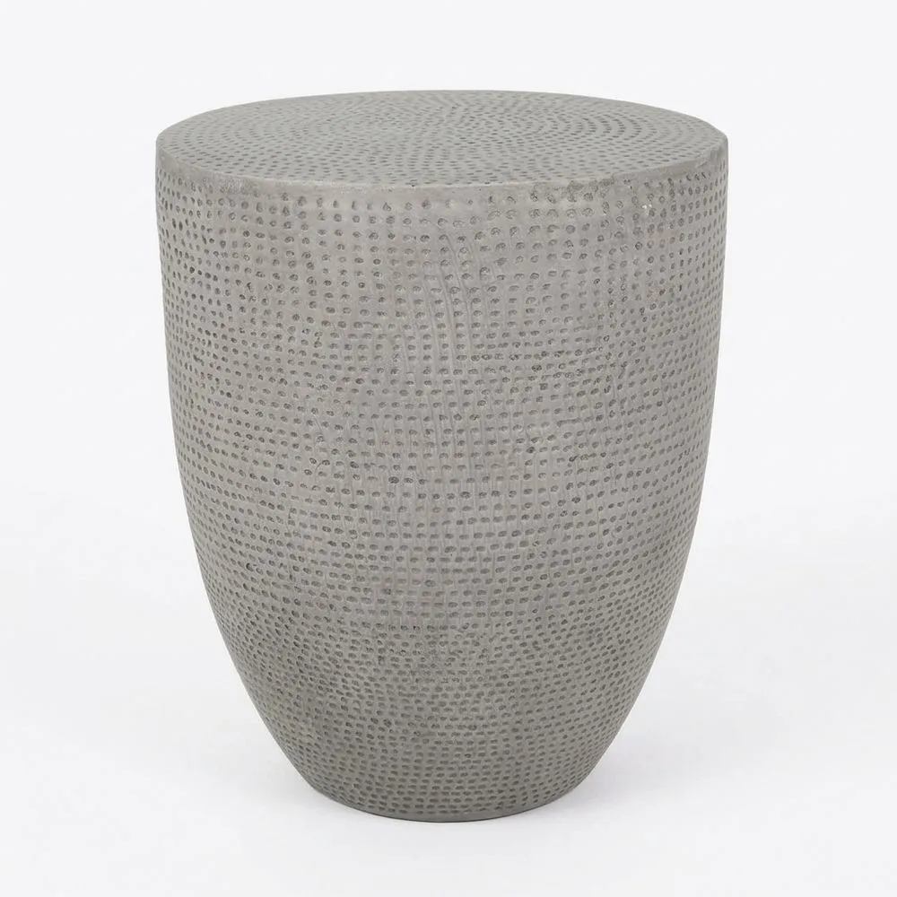 Mesa auxiliar de cemento gris redonda 50 cm