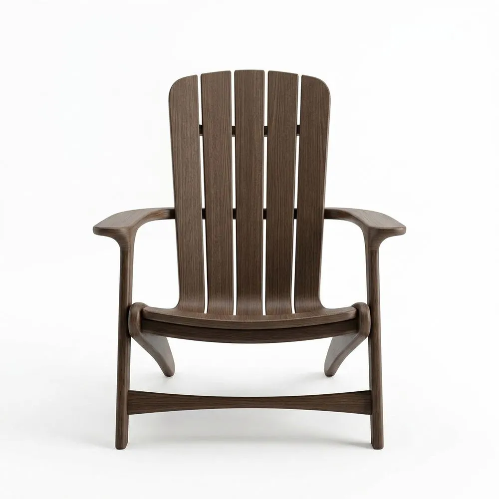 Silla de jardín de roble marrón con reposabrazos