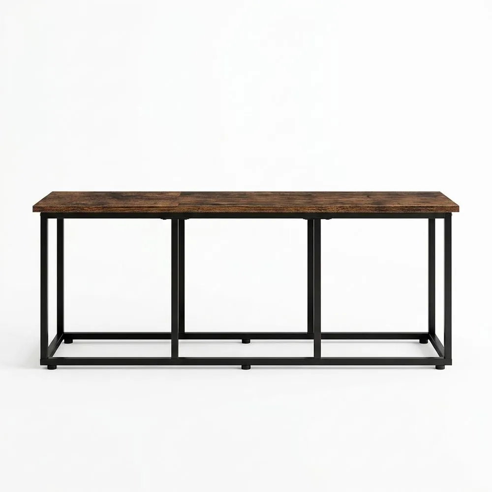 Mesa de entrada rectangular con panel de madera MDF y estructura de acero 120x40x50cm