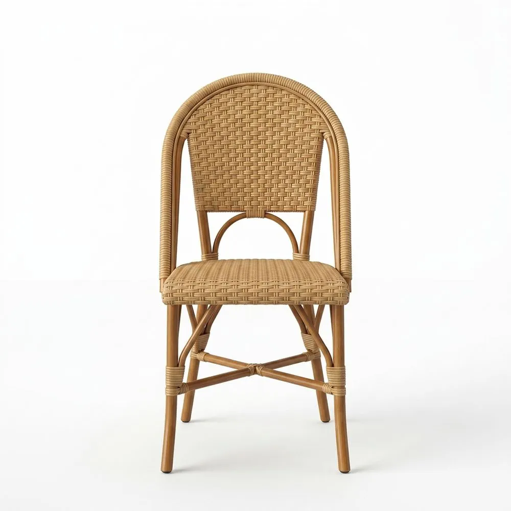 Silla de ratán sintético beige 85cm