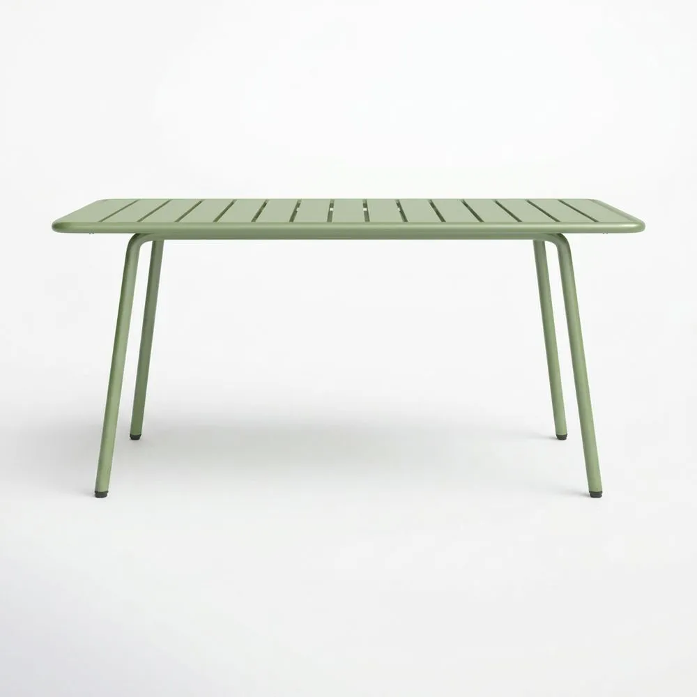 Mesa de exterior de acero con recubrimiento de polvo verde 180x90x75 cm