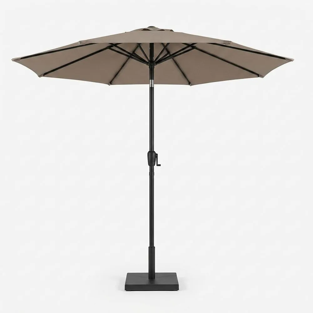 Sombrilla de jardín redonda de aluminio y poliéster beige diámetro 300 cm