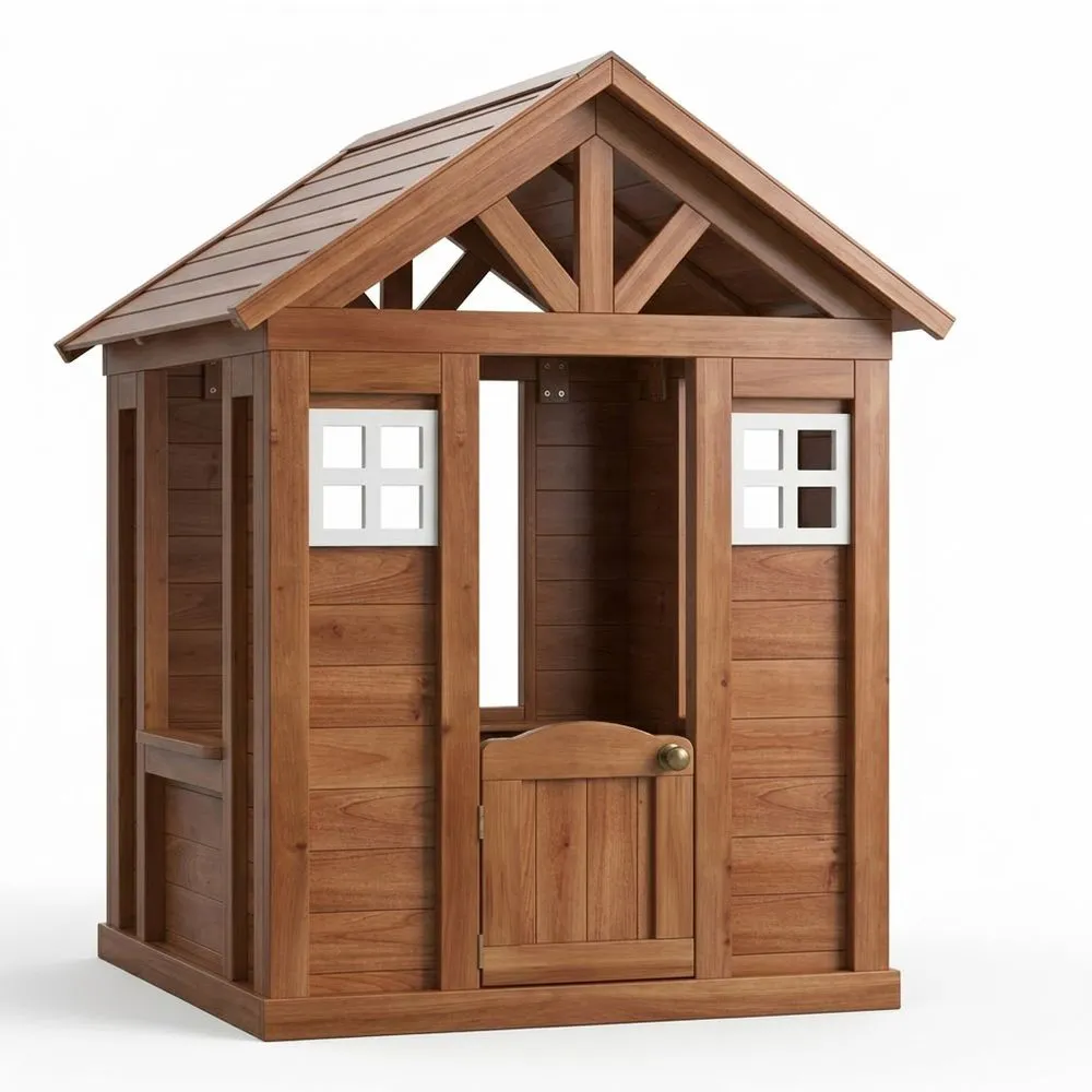 Casita de juegos infantil de madera de eucalipto