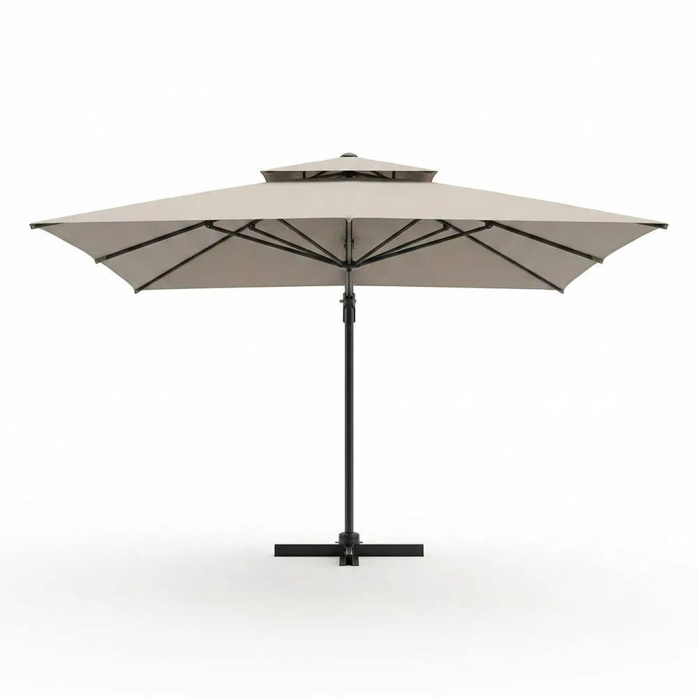 Sombrilla de Jardín de Aluminio y Poliéster Beige 300 cm