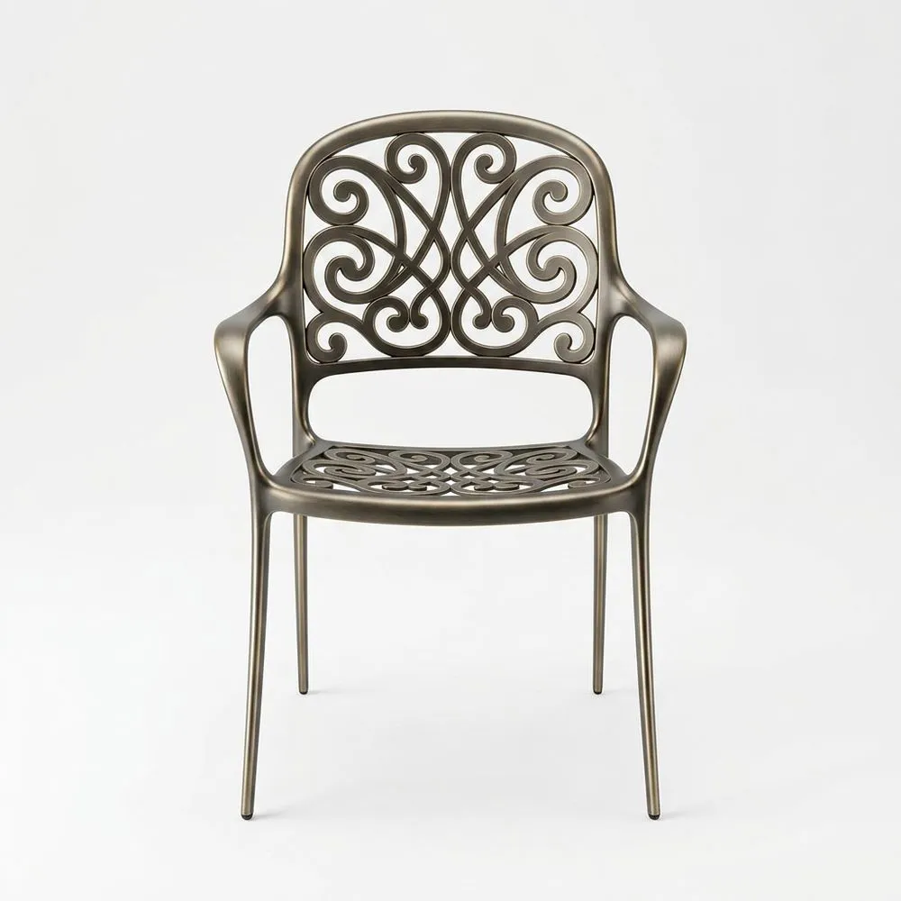 Silla de jardín de aluminio bronce