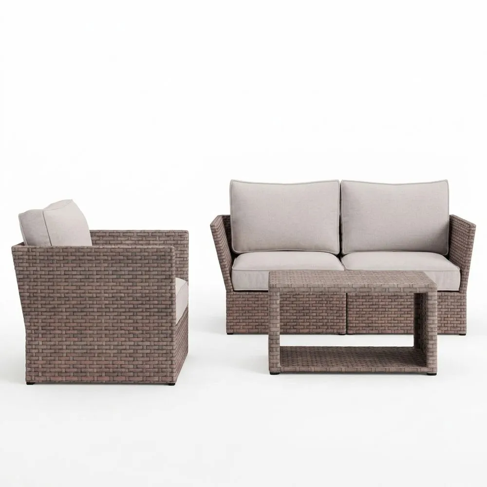 Juego de Muebles de Jardín en Rattan Sintético Beige