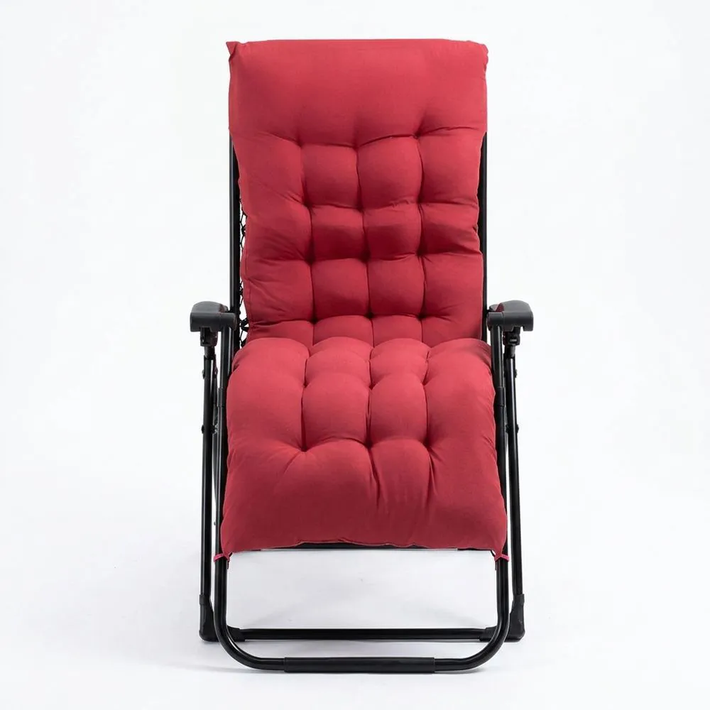 Sillón reclinable acolchado de poliéster y aluminio rojo