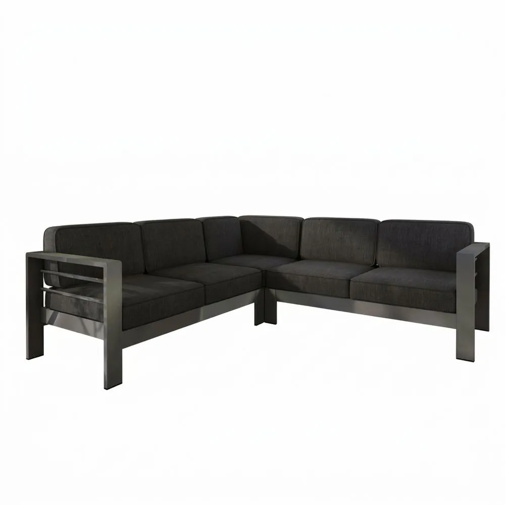 Sofá Esquinero Modular Aluminio Antracita 290 cm