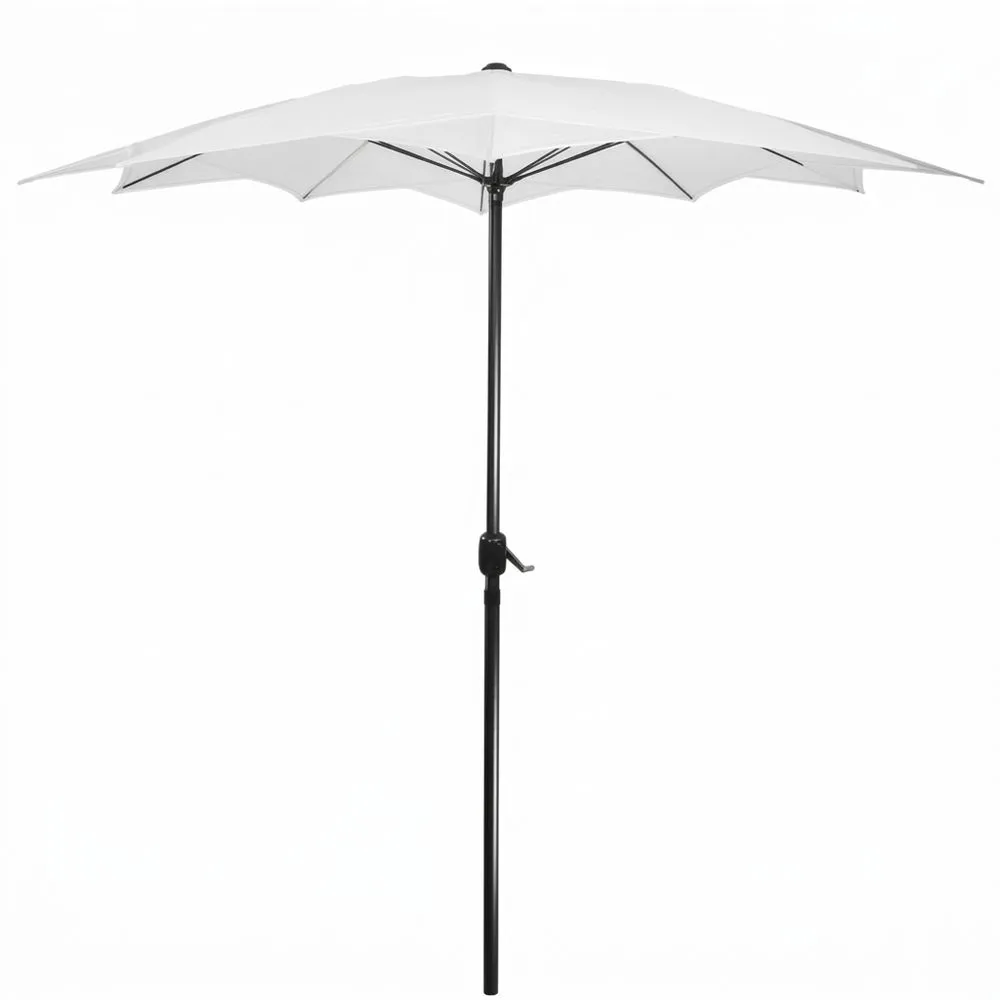 Sombrilla de jardín blanca de poliéster, 300 cm de diámetro