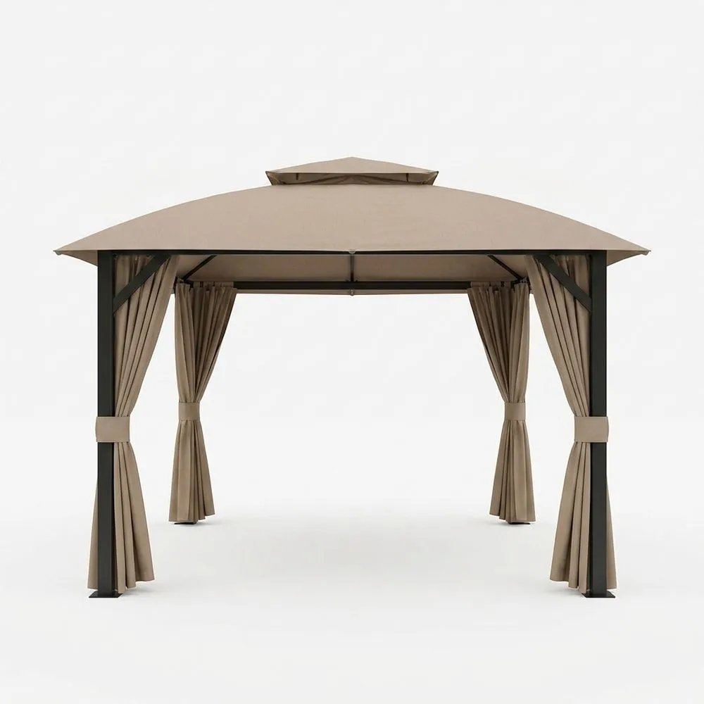 Pérgola de Aluminio y Poliéster Beige 300x300x270 cm