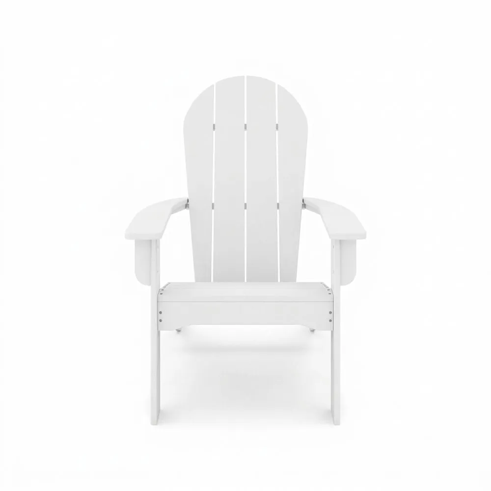 Silla Adirondack de plástico de polietileno blanco de 90 cm