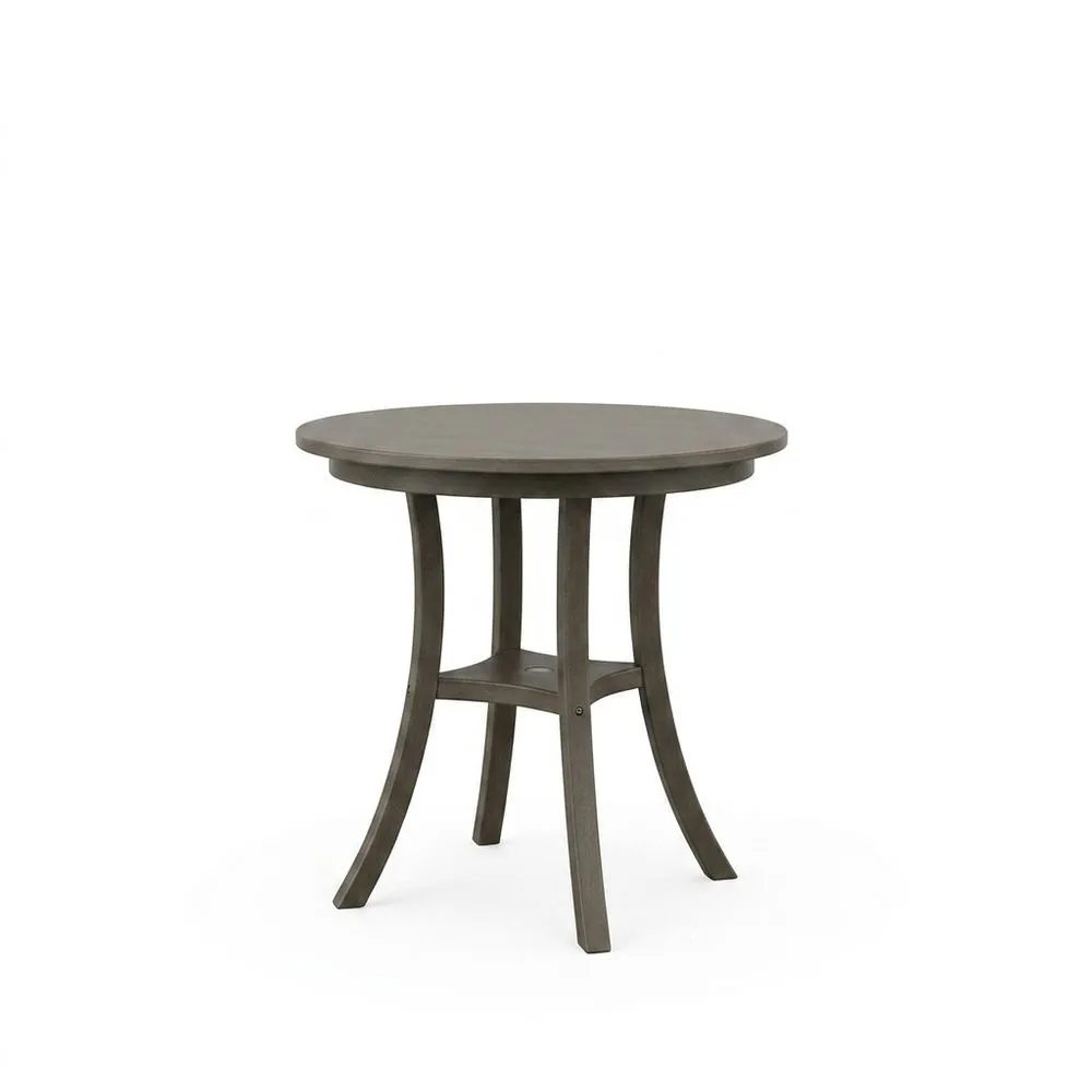 Mesa redonda de madera maciza marrón 76 cm