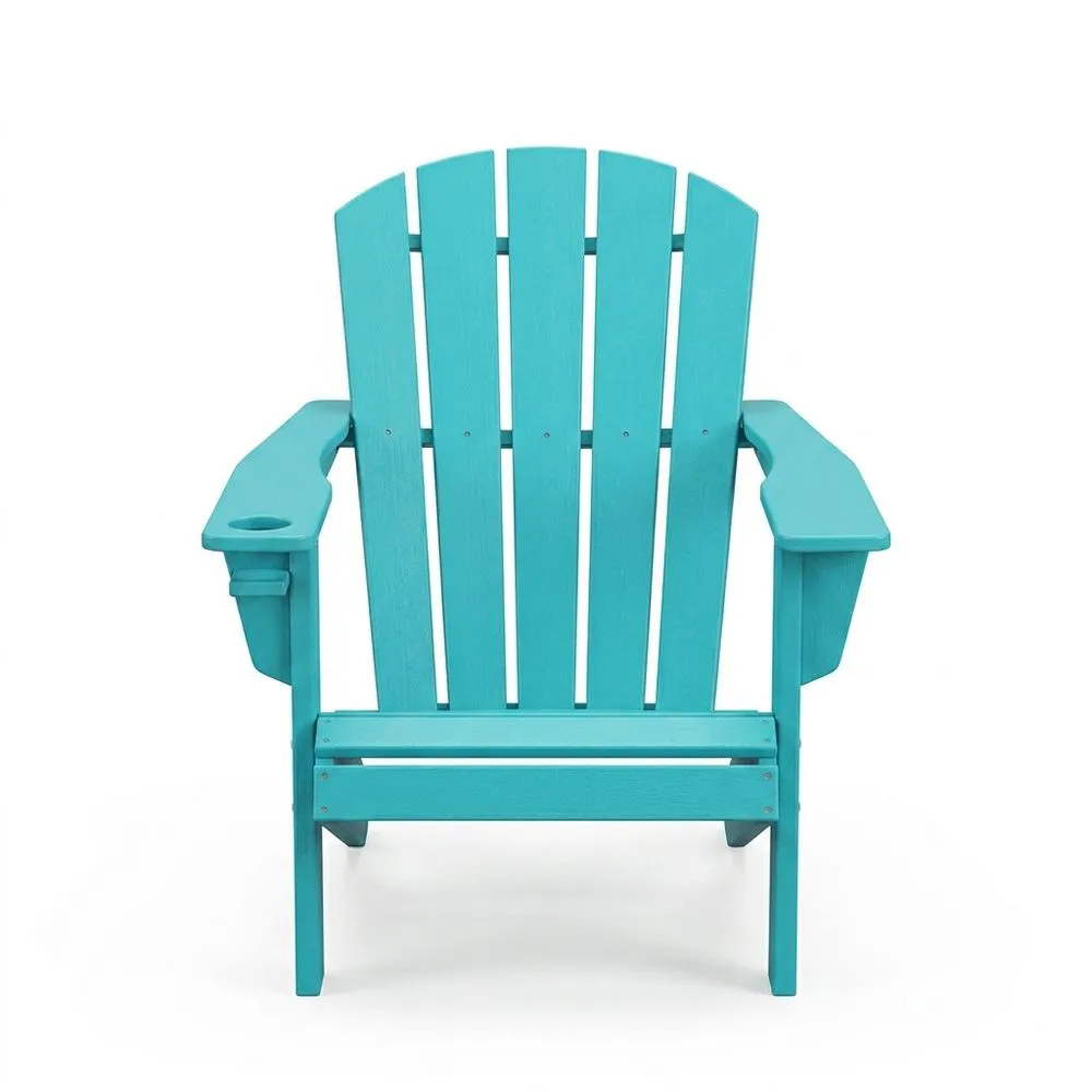 Silla Adirondack de plástico reciclado turquesa