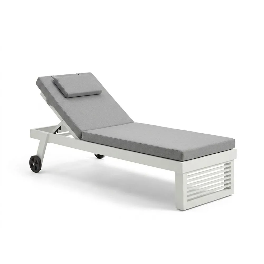 Sillón reclinable de tela de poliéster gris con revestimiento de aluminio