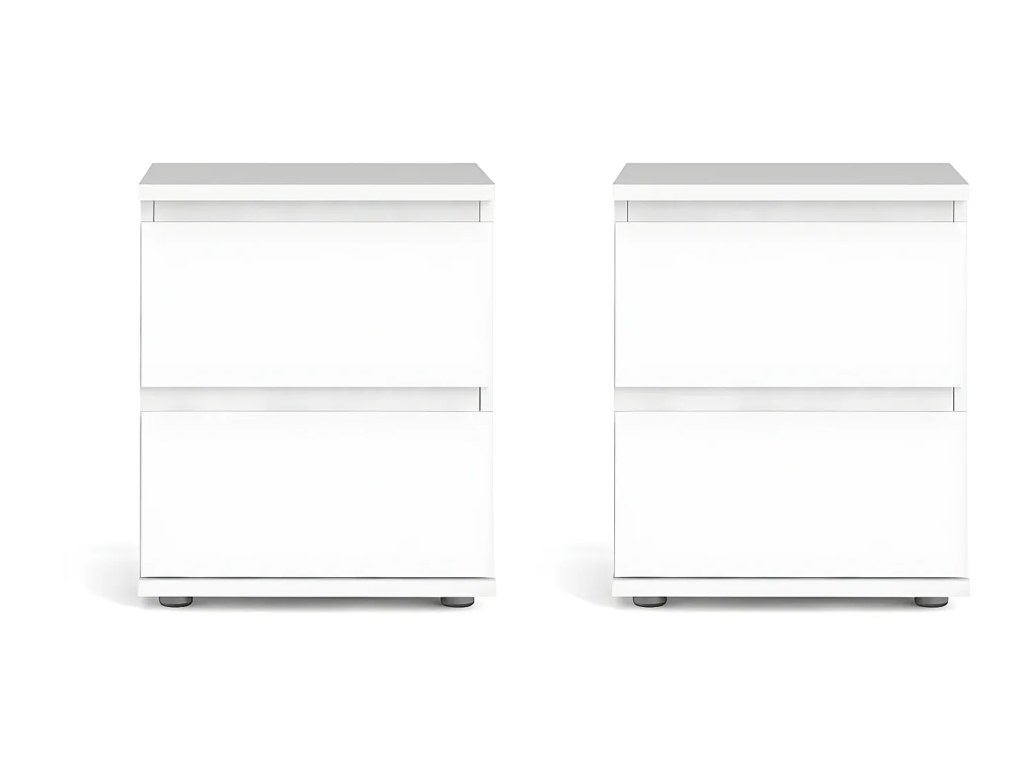 Nachttisch-Set, 2 Stück, Weiß, 40x48,5x34 cm