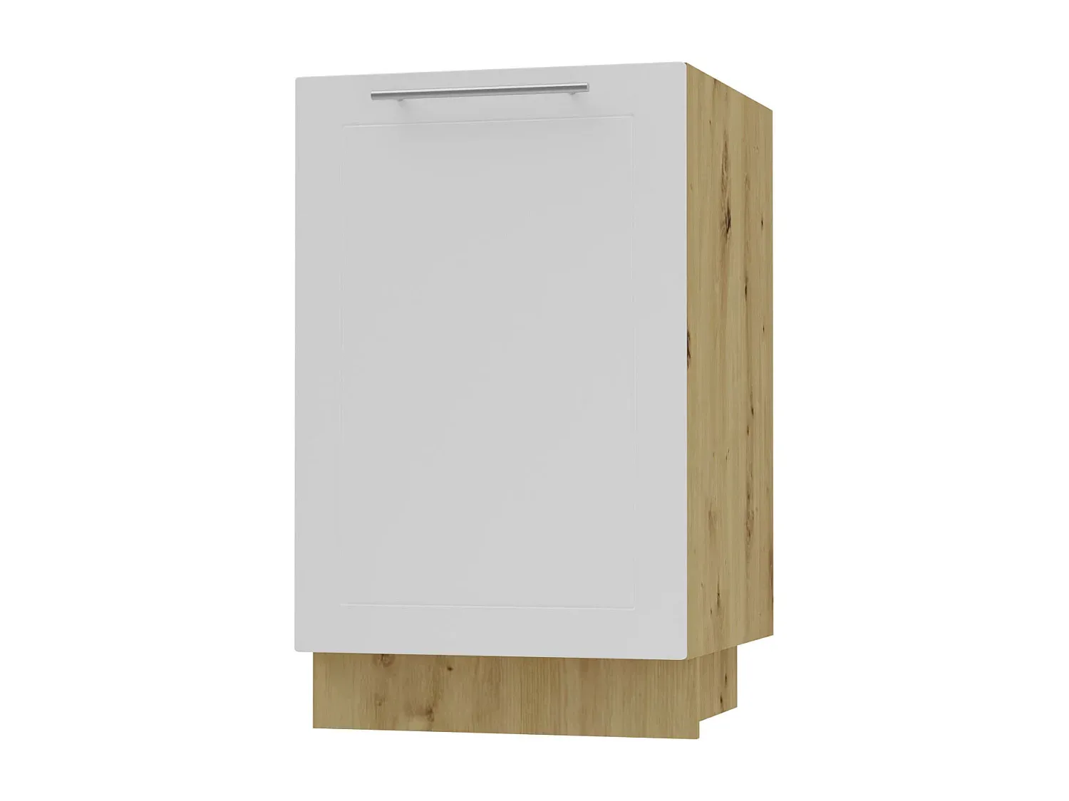 Küchenunterschrank in Weiß Matt mit Eichenholzoptik