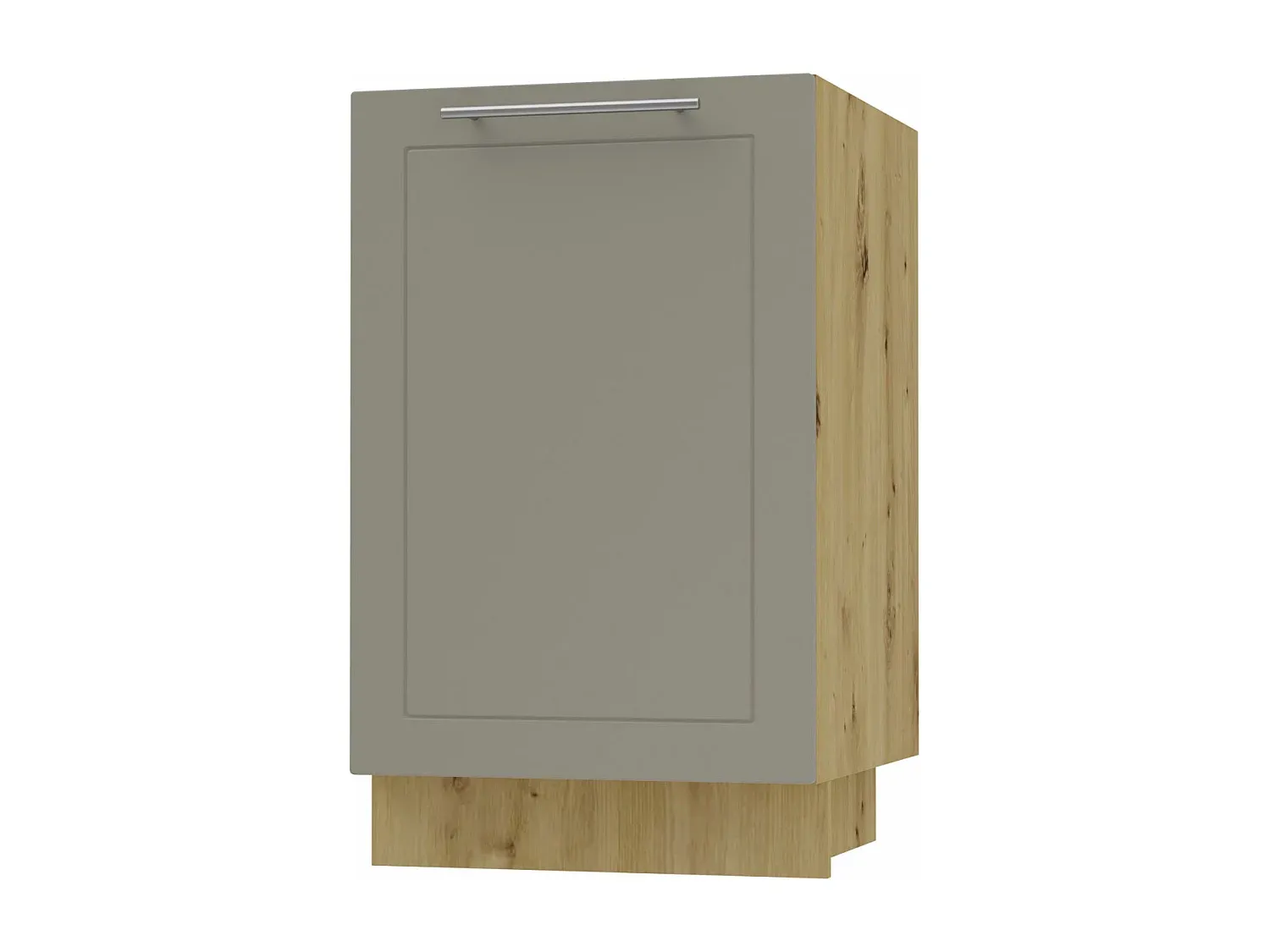 Küchenunterschrank Beige Matt mit Eiche Design 50cm