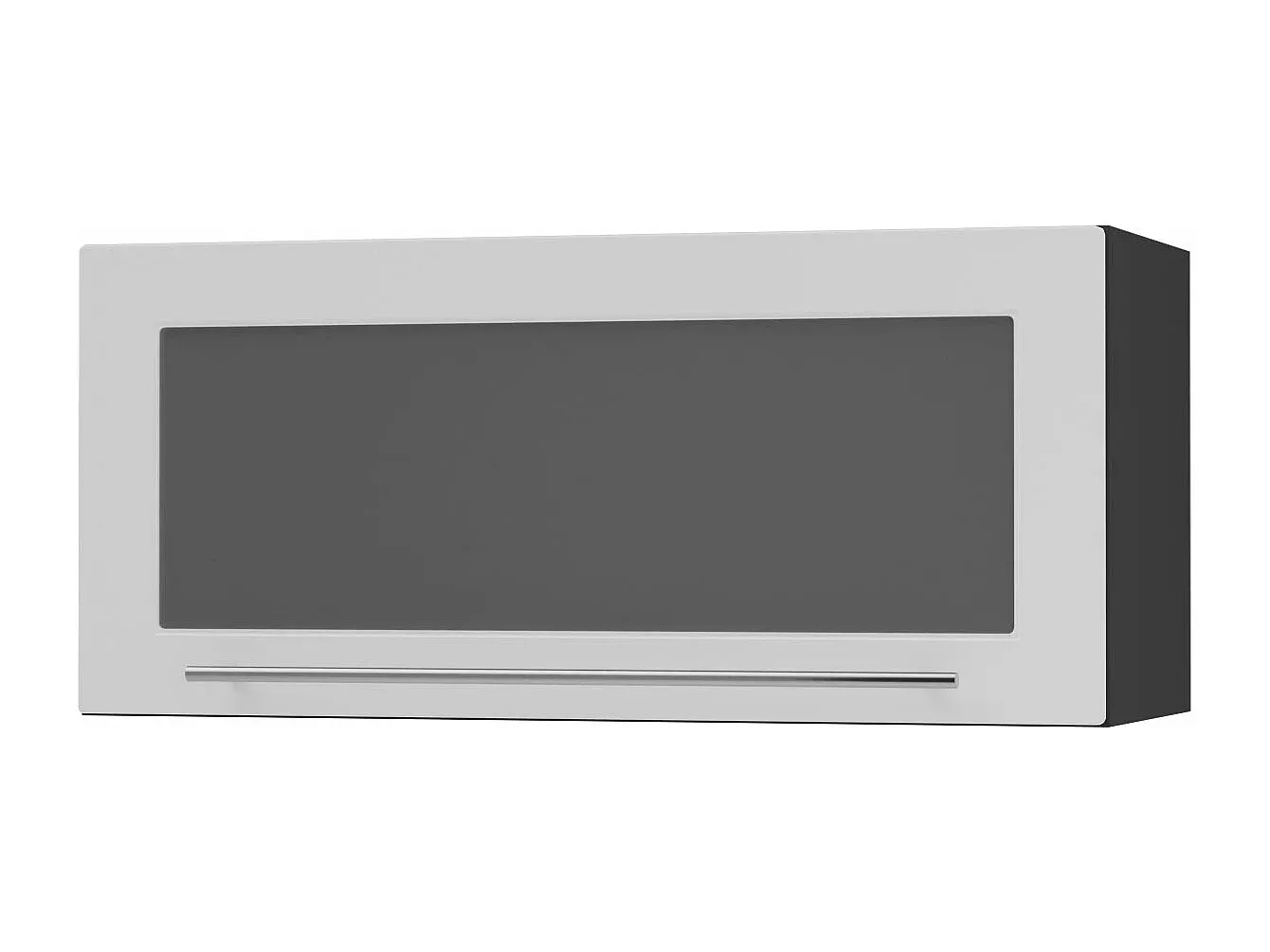 Wandhängeschrank in Weiß und Schwarz, 80x32,5x36cm