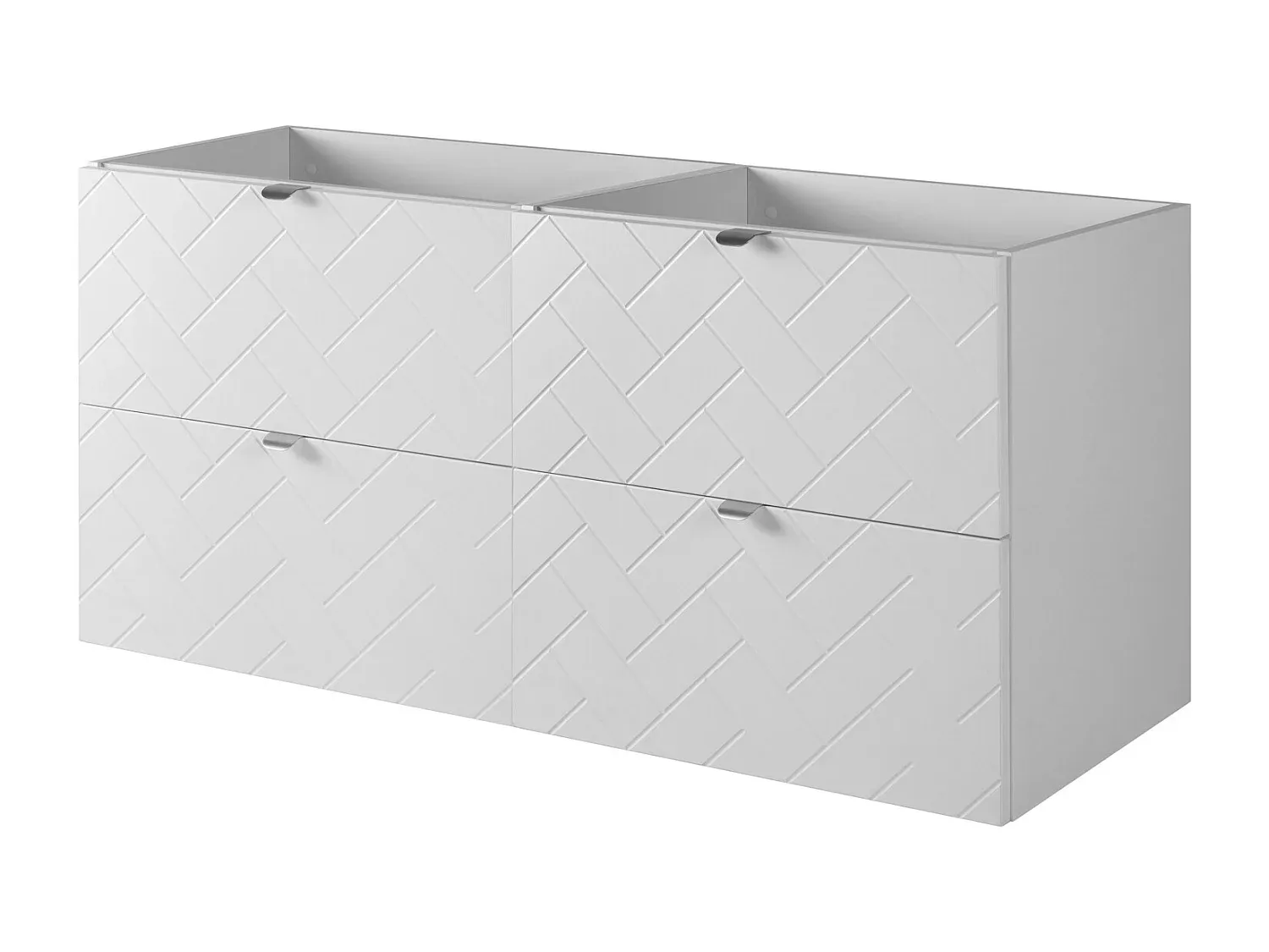 Moderner Waschtisch mit Stauraum, 120 cm, Mattweiß