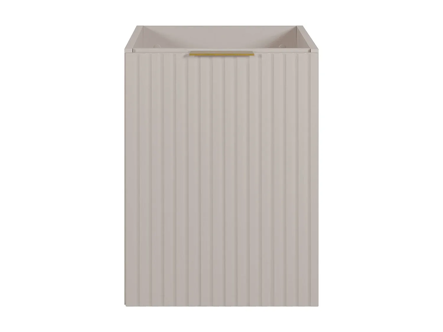 Eleganter Badezimmerschrank mit Stauraum und goldenen Akzenten