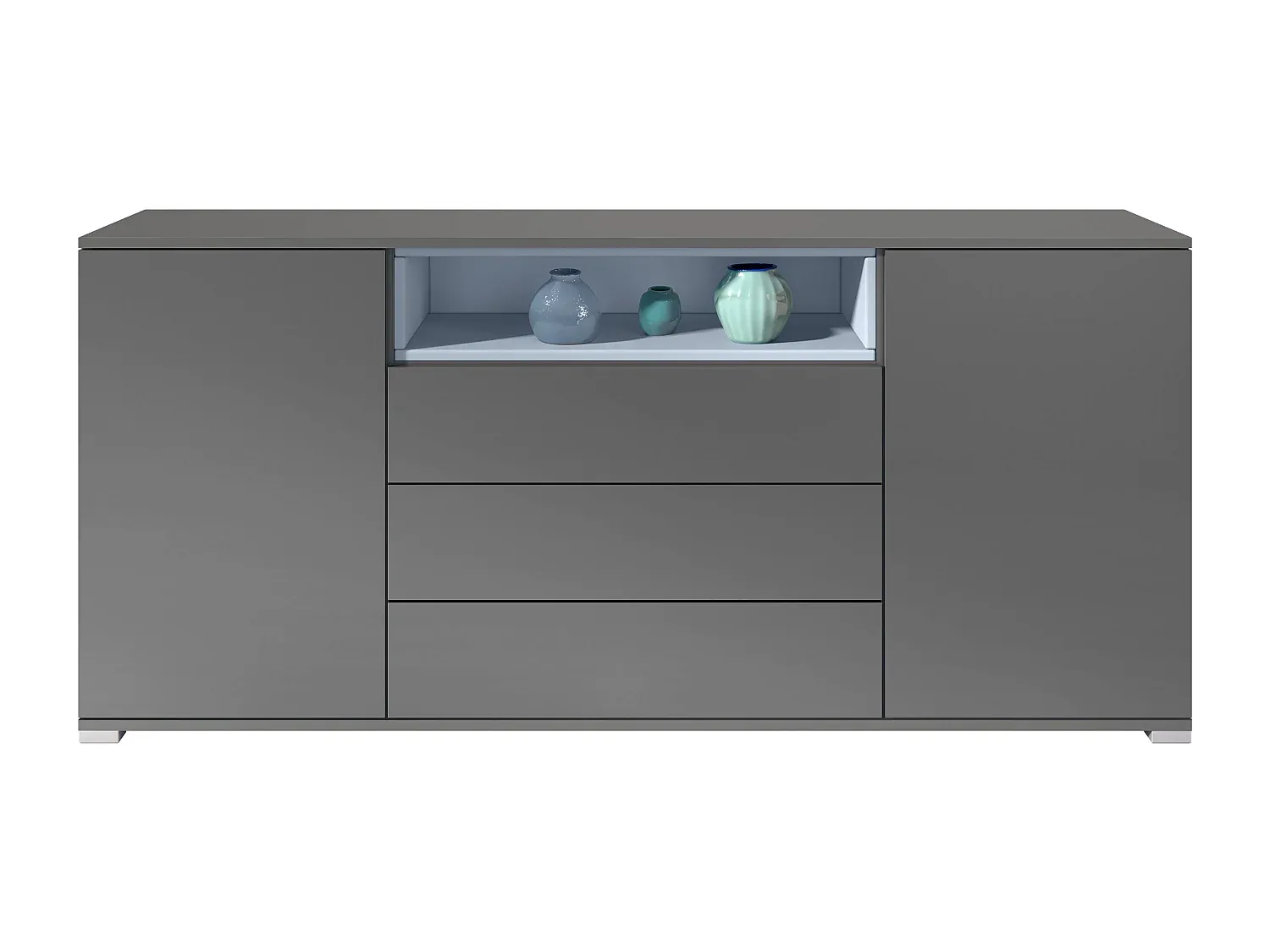 Modernes Sideboard in Hochglanz Bordeaux