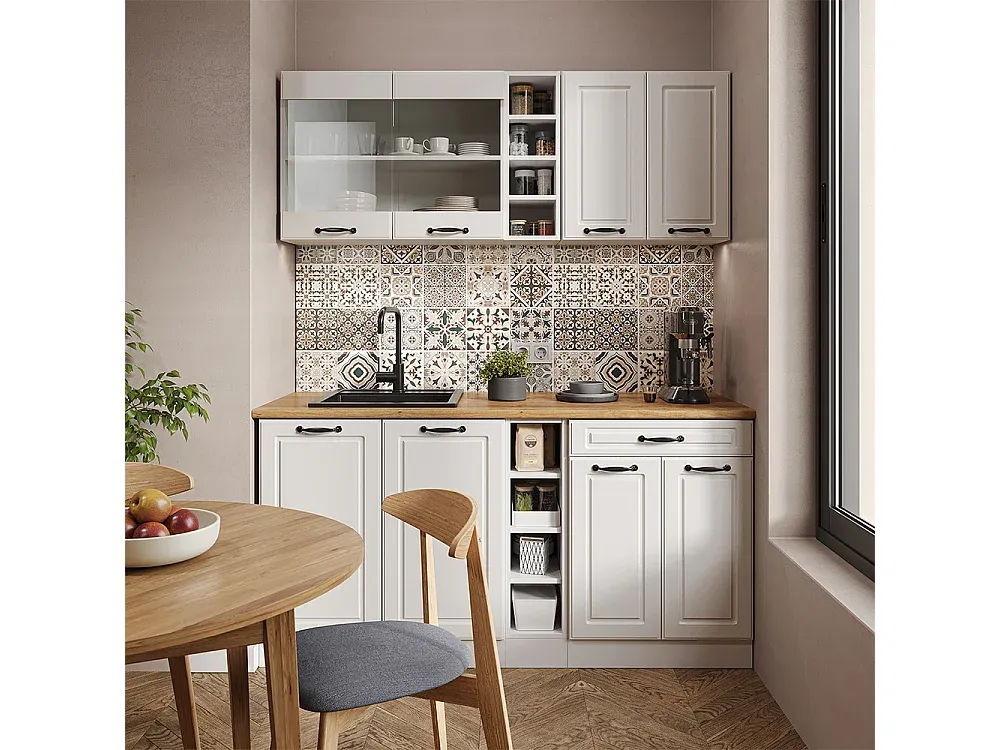 Kompakte Küchenzeile in Sonoma Weiß