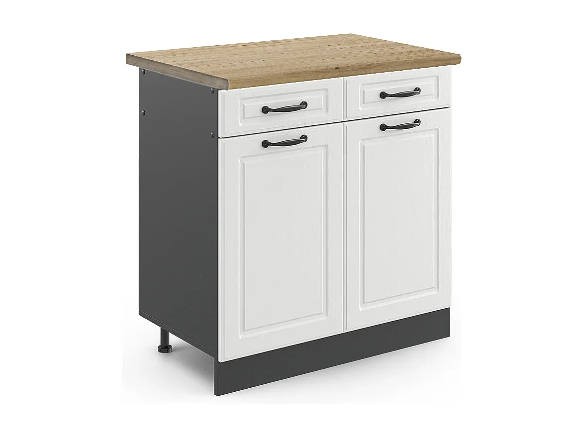 Schwarzer Hochglanz-Küchenunterschrank 80x60x81.6