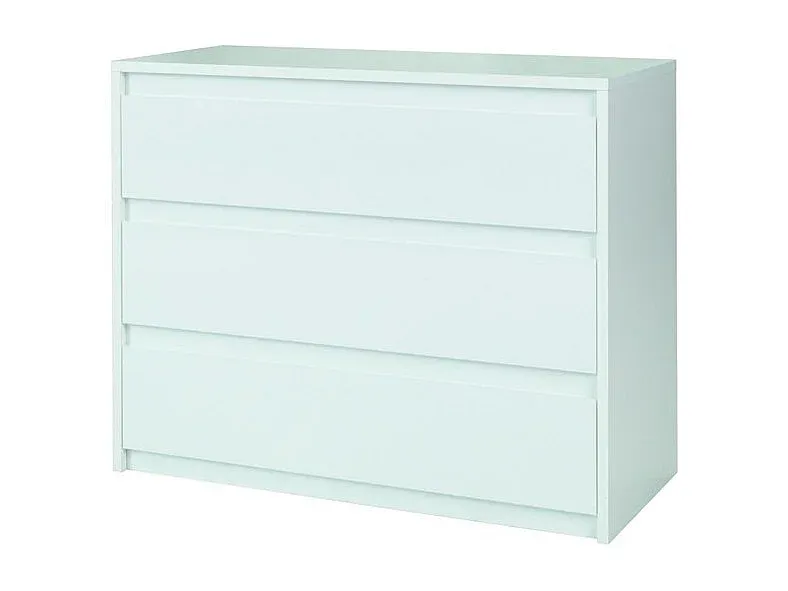 Kommode mit 3 Schubladen in Hochglanz Weiß