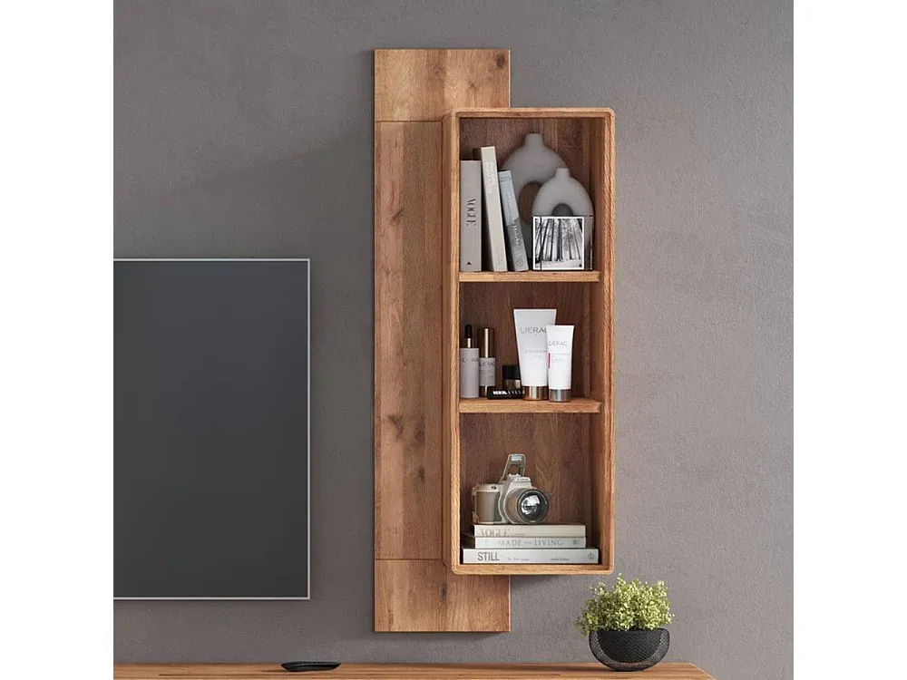 Wandregal aus Massivholz mit Rückwand 32 cm Tiefe