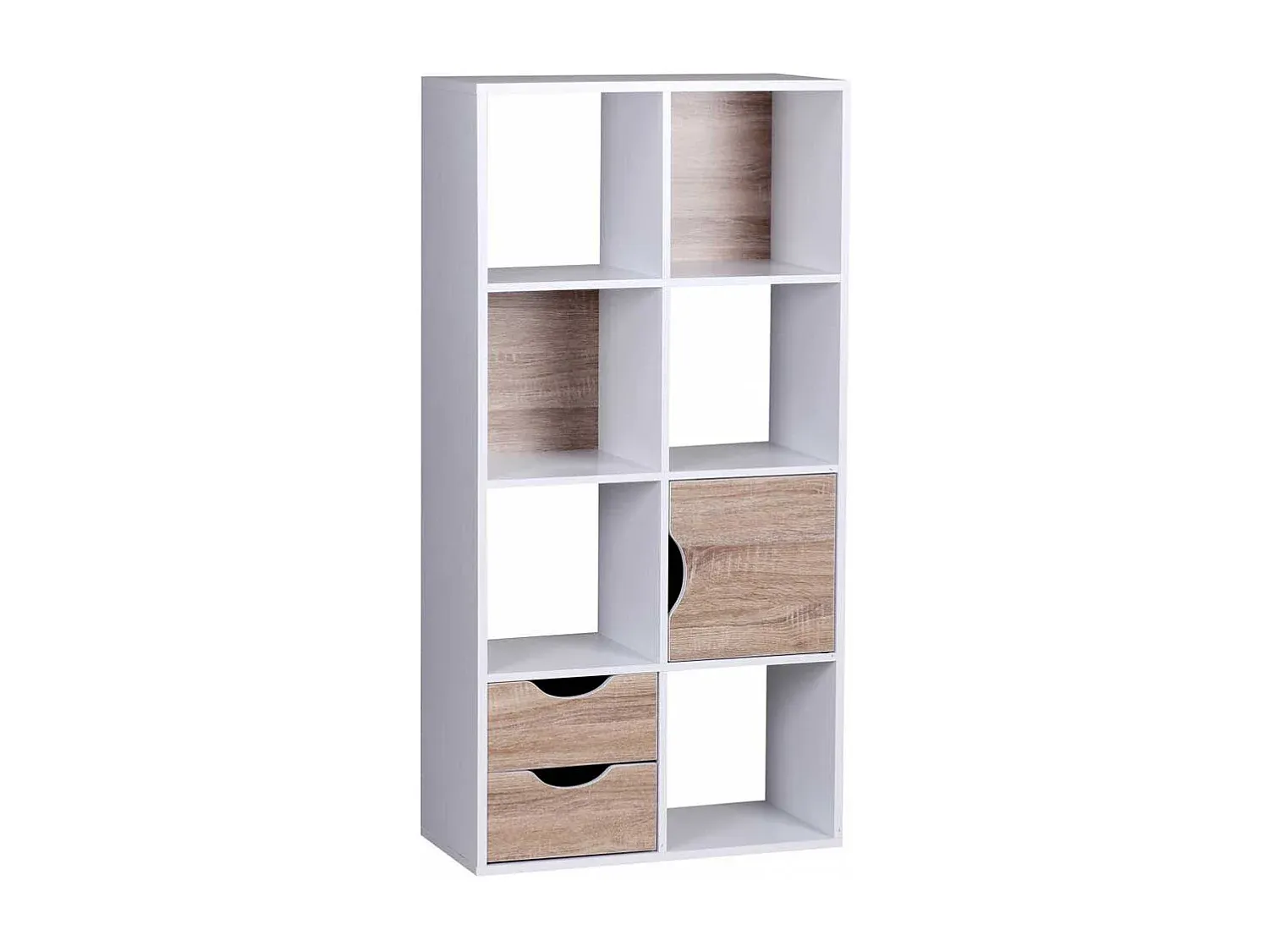 Modernes Bücherregal mit Schubladen 120 cm Höhe