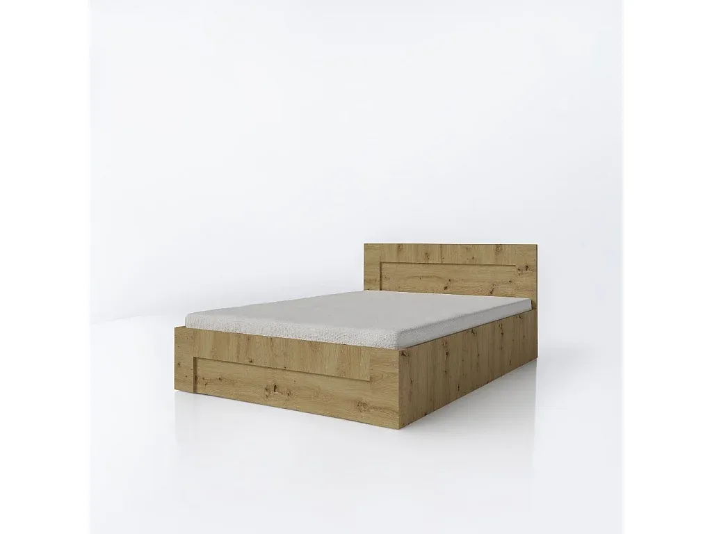 Kompaktes Stauraumbett mit seitlicher Öffnung und Lattenrost, 140x200 cm