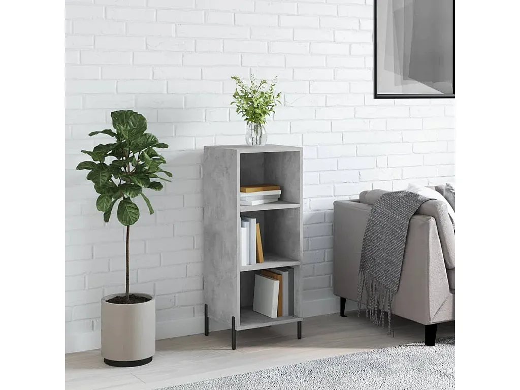 Moderner Lowboard aus Holzwerkstoff in Betongrau