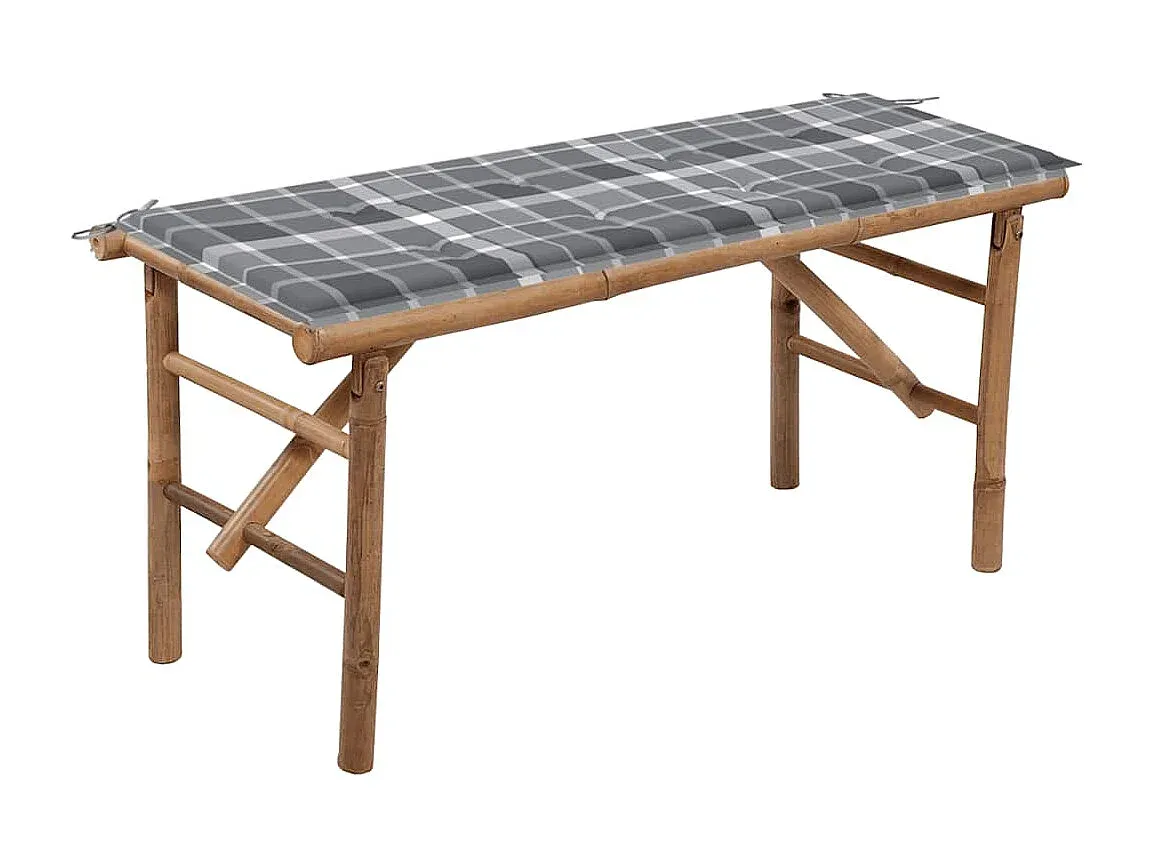 Verstellbare Gartenbank mit Kissen, 118 cm Bambus