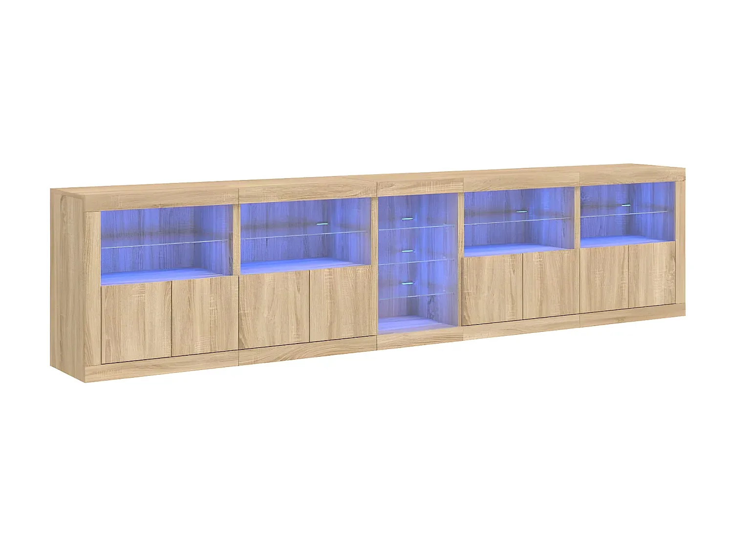 Moderne Sideboard mit LED-Beleuchtung in Eicheoptik