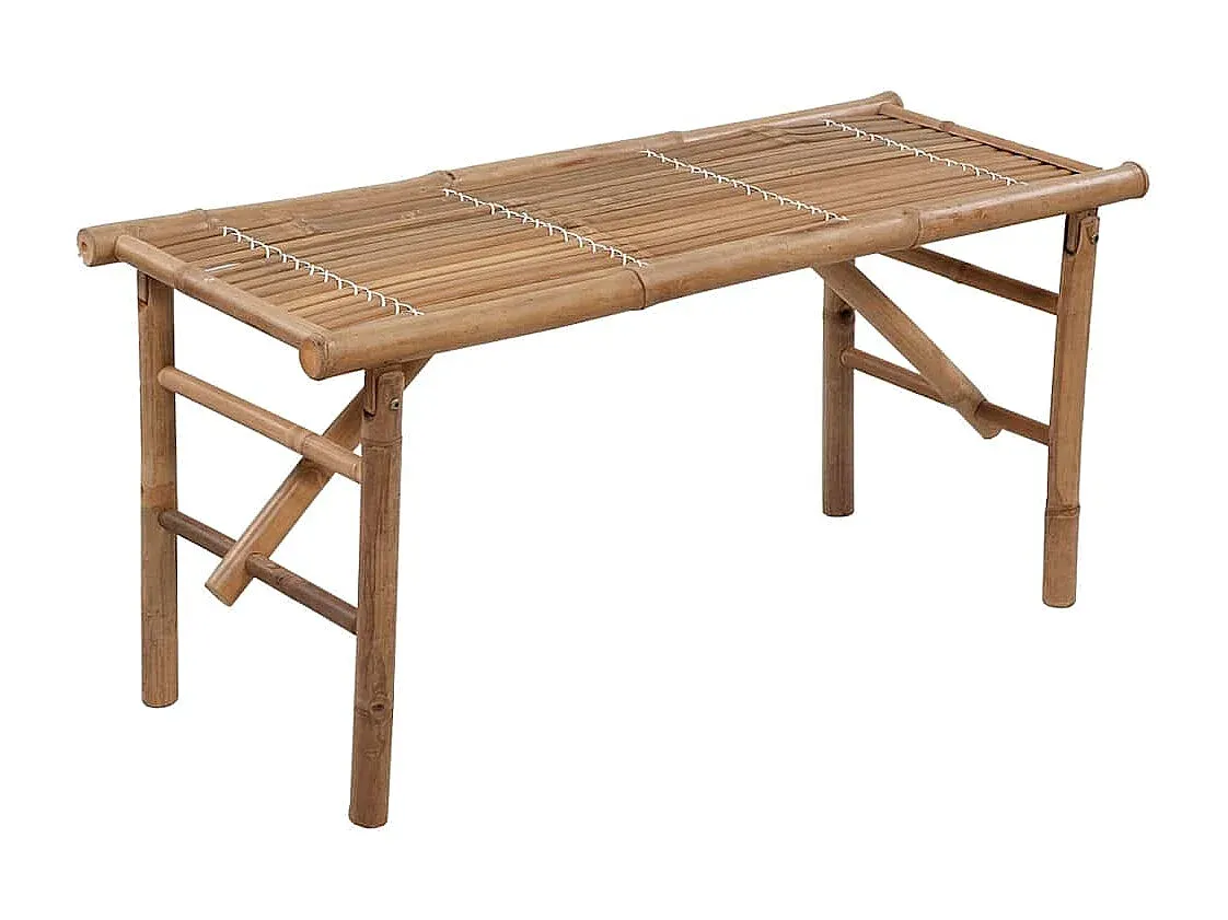 Verstellbare Gartenbank mit Kissen, 118 cm Bambus