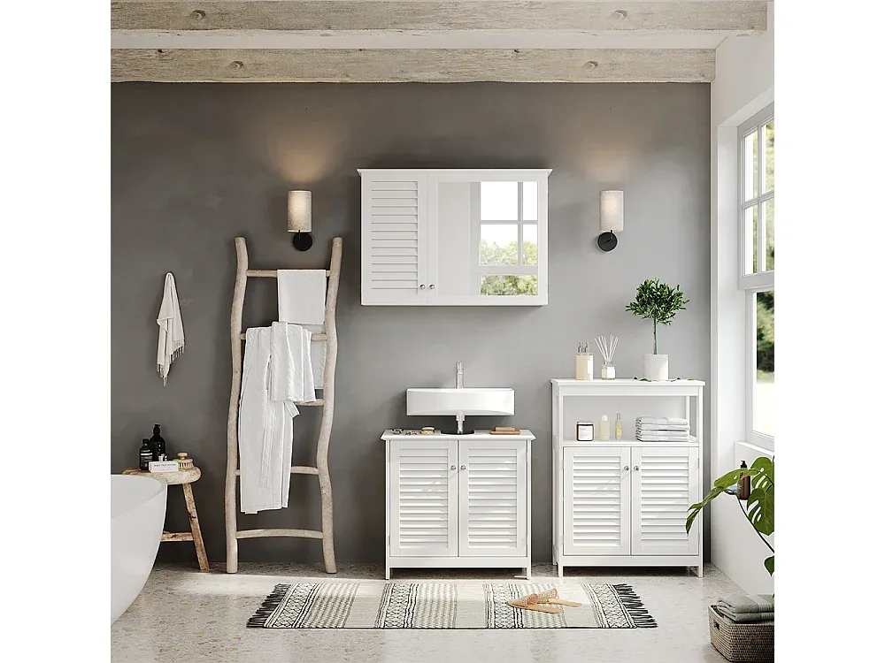 Kompaktes Badezimmermöbelset in Weiß