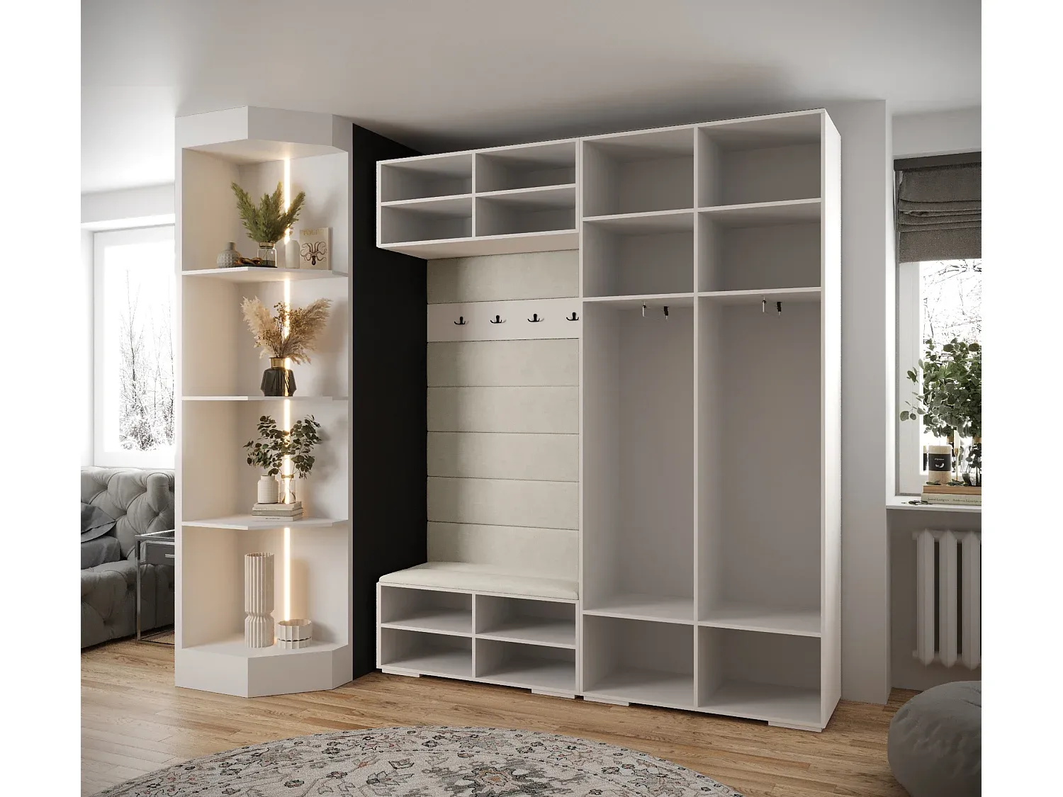 Geräumiger Kleiderschrank mit Schiebetüren