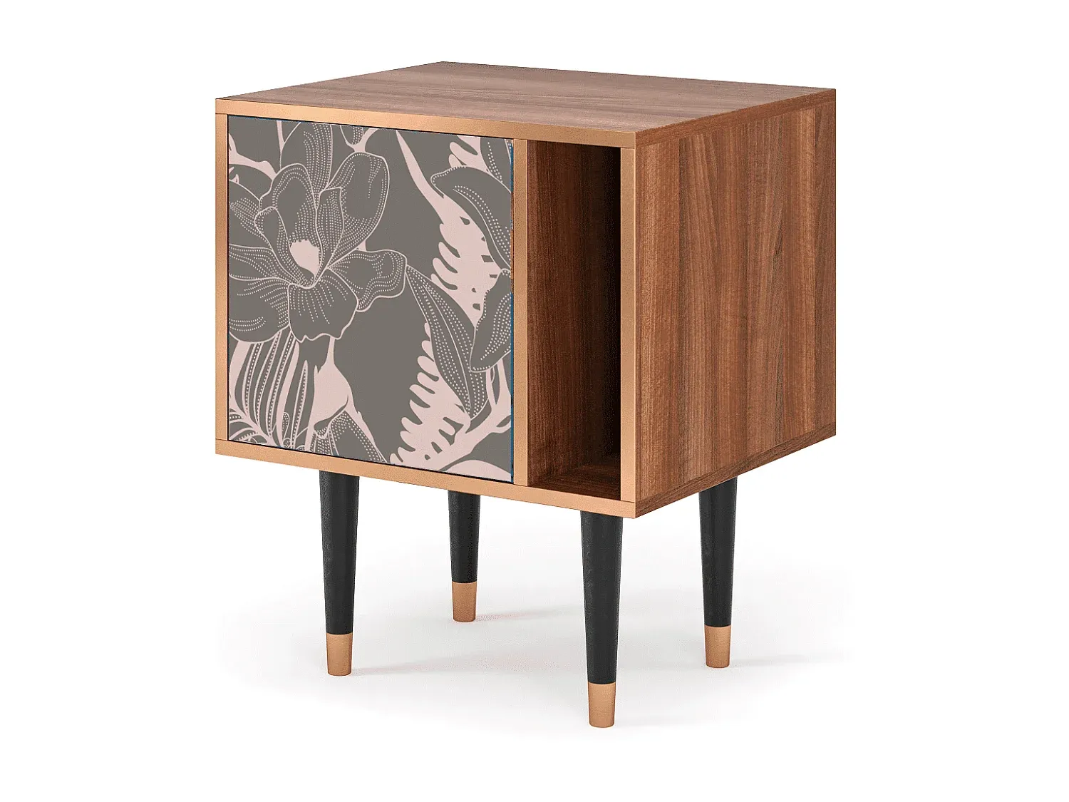 Kleiner Holz-Nachttisch mit Schubladen