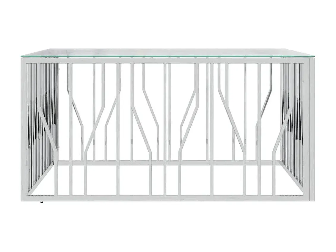 Moderner Beistelltisch aus Edelstahl und Glas, Quadratisch 100x100 cm