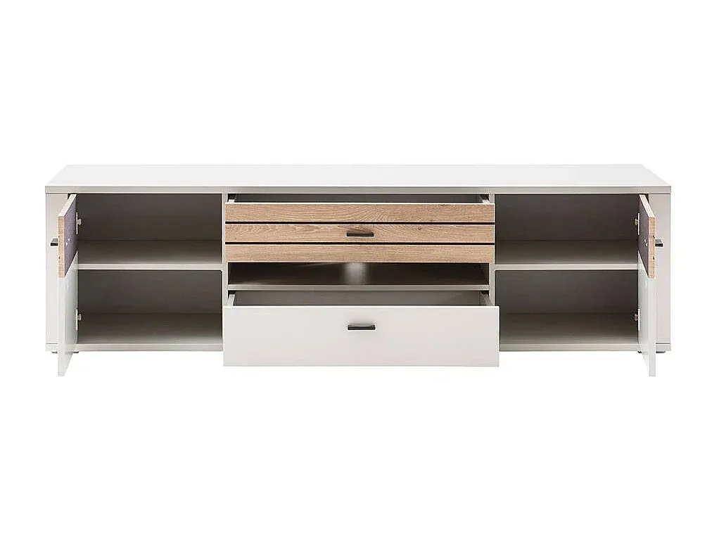 Moderner TV-Schrank mit Türen und offenem Fach