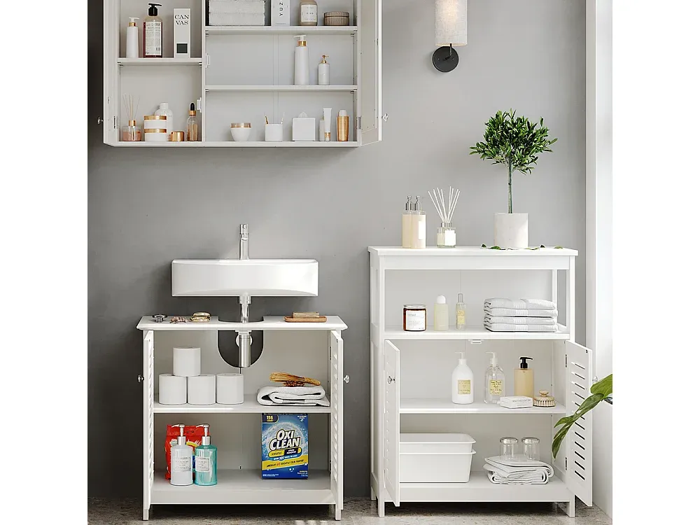 Kompaktes Badezimmermöbelset in Weiß
