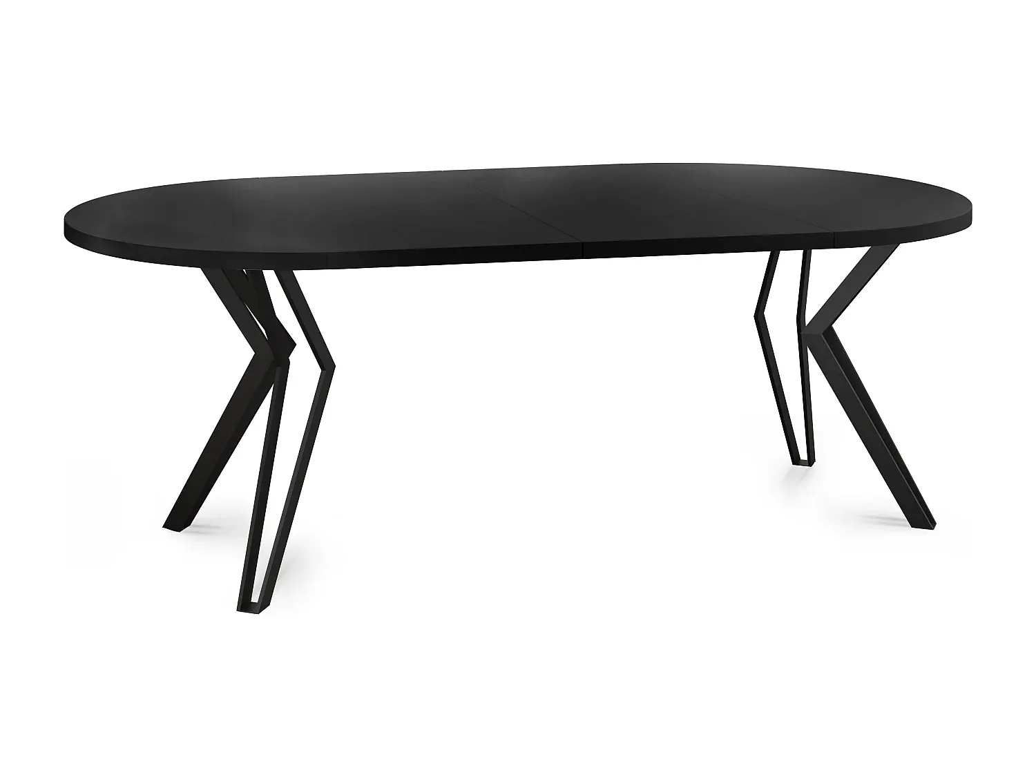 Runder Esstisch ausziehbar im Industriestil mit Metallbeinen