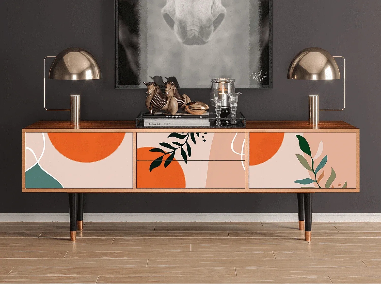 Elegantes TV-Möbel mit Walnuss-Finish