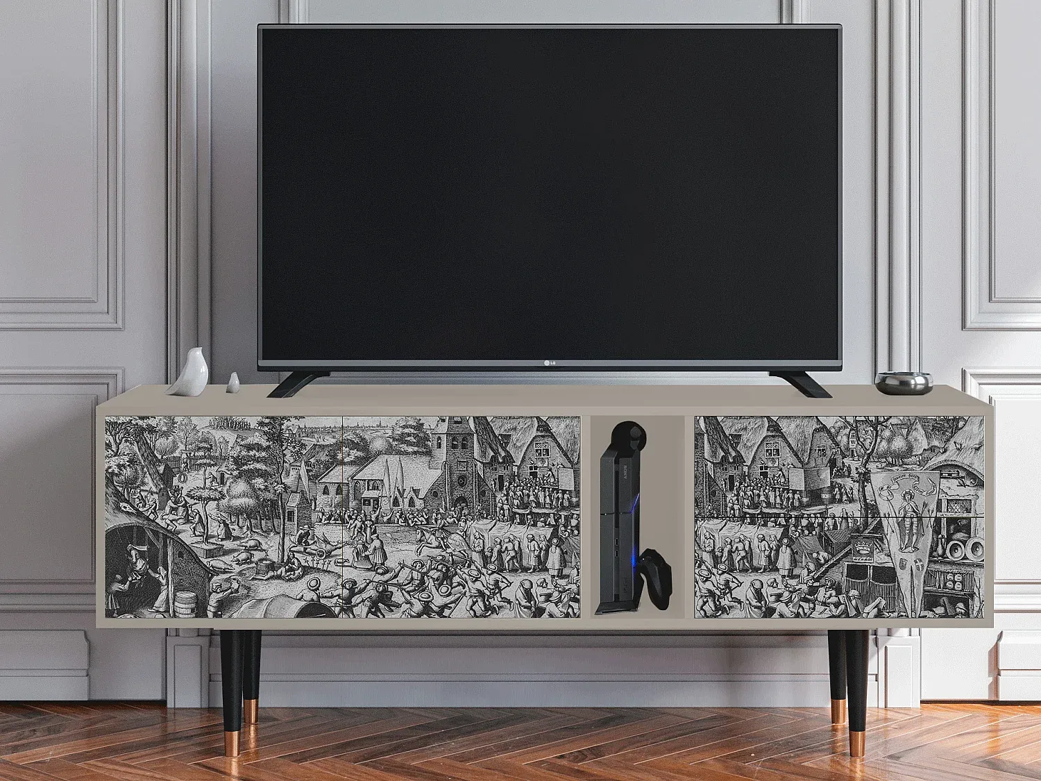 Moderner TV-Schrank mit großem Stauraum