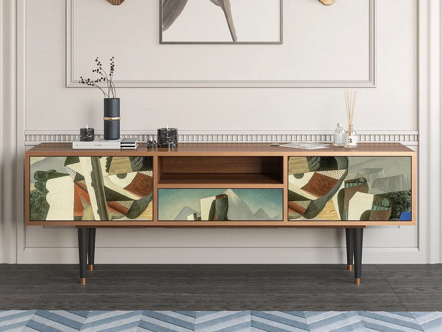 TV-Schrank - Modernes Design in Walnussoptik