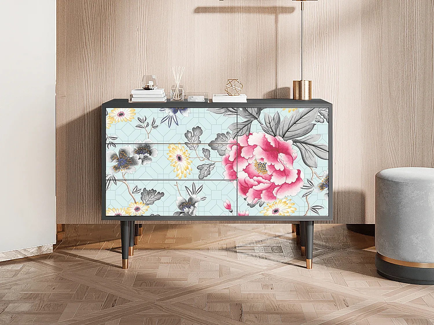 Modernes Sideboard mit Stauraum, Anthrazit, 115 x 84 x 41 cm