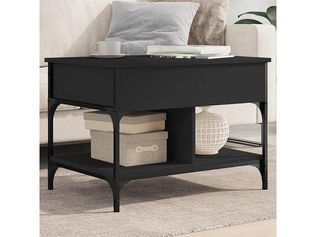 Moderner Wohnzimmertisch aus Metall und Holz